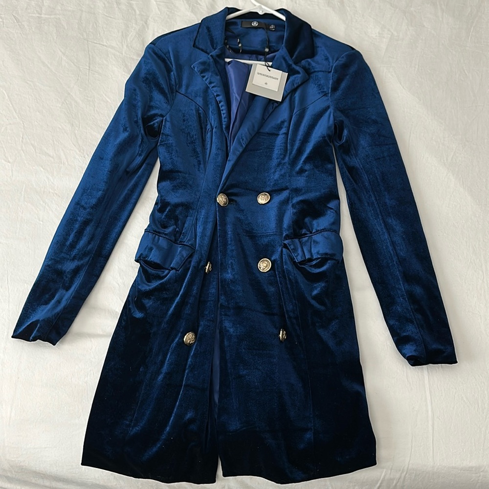 Blue Velvet Dress